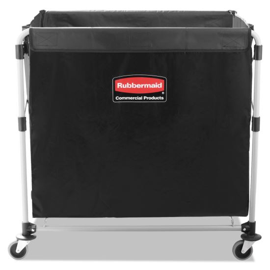 Collapsible X-Cart, Steel, Eight Bushel Cart, 24.1w x 35.7d x 34h, Black/Silver1