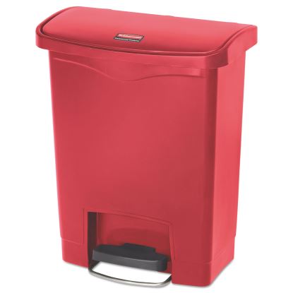 Slim Jim Resin Step-On Container, Front Step Style, 8 gal, Red1