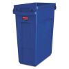 Slim Jim W/Handles, Rectangular, Plastic, 15.9 gal, Blue1