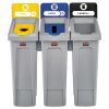 Slim Jim Recycling Station Kit, 69 gal, 3-Stream Landfill/Paper/Bottles/Cans2