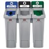 Slim Jim Recycling Station Kit, 69 gal, 3-Stream Landfill/Mixed Recycling2