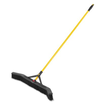 Maximizer Push-to-Center Broom, Poly Bristles, 36 x 58.13, Steel Handle, Yellow/Black1