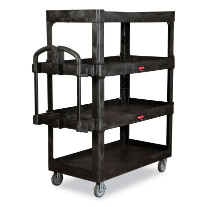 4-Shelf Heavy-Duty Ergo Utility Cart, 700 lb Capacity, 24.35 x 54.1 x 62.4, Black1