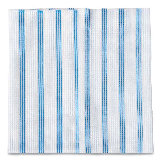 Disposable Microfiber Cleaning Cloths, 12 x 12, Blue/White Stripes, 600/Pack1