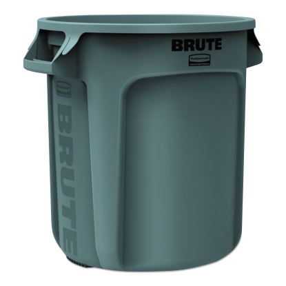 Round Brute Container, Plastic, 10 gal, Gray1