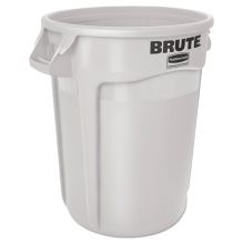 Round Brute Container, Plastic, 10 gal, White1