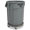 Round Brute Container, Plastic, 20 gal, Gray2