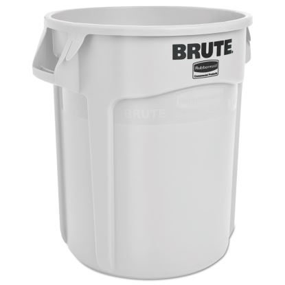 Round Brute Container, Plastic, 20 gal, White1