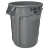 Round Brute Container, Plastic, 32 gal, Gray2