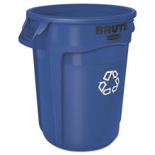 Brute Recycling Container, Round, 32 gal, Blue1