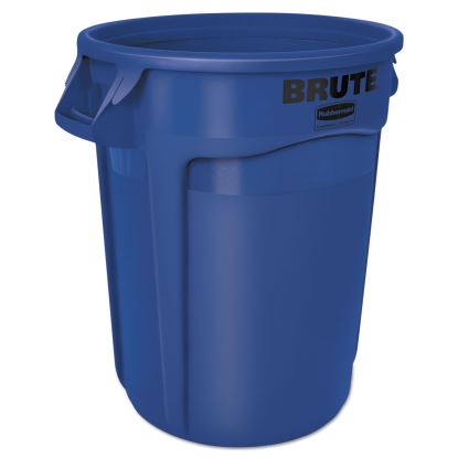 Round Brute Container, Plastic, 32 gal, Blue1