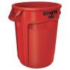 Round Brute Container, Plastic, 32 gal, Red2