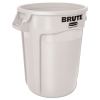 Round Brute Container, Plastic, 32 gal, White2