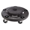 Brute Round Twist On/Off Dolly, 250 lb Capacity, 18" dia x 6.63"h, Fits 20-55 Gallon BRUTE Containers, Black1