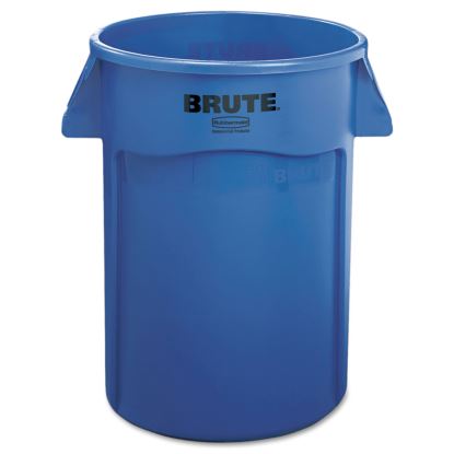 Brute Vented Trash Receptacle, Round, 44 gal, Blue1