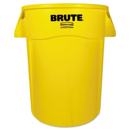 Brute Vented Trash Receptacle, Round, 44 gal, Yellow1