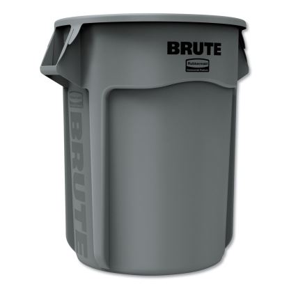 Round Brute Container, Plastic, 55 gal, Gray1