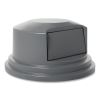 Round BRUTE Dome Top Lid for 55 gal Waste Containers, 27.25" diameter, Gray2