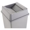 Untouchable Square Swing Top Lid, Plastic, 20.13w x 20.13d x 6.25h, Gray1