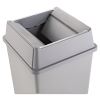 Untouchable Square Swing Top Lid, Plastic, 20.13w x 20.13d x 6.25h, Gray2