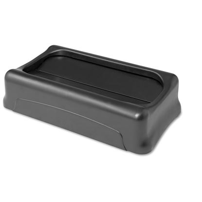 Swing Top Lid for Slim Jim Waste Containers, 11.38w x 20.5d x 5h, Plastic, Black1