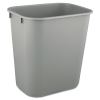 Deskside Plastic Wastebasket, Rectangular, 3.5 gal, Gray1
