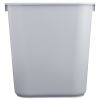 Deskside Plastic Wastebasket, Rectangular, 3.5 gal, Gray2