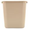 Deskside Plastic Wastebasket, Rectangular, 7 gal, Beige1