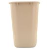 Deskside Plastic Wastebasket, Rectangular, 7 gal, Beige2