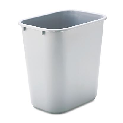 Deskside Plastic Wastebasket, Rectangular, 7 gal, Gray1