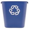 Medium Deskside Recycling Container, Rectangular, Plastic, 28.13 qt, Blue1