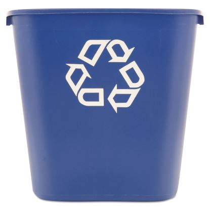 Medium Deskside Recycling Container, Rectangular, Plastic, 28.13 qt, Blue1