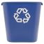Medium Deskside Recycling Container, Rectangular, Plastic, 28.13 qt, Blue1