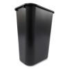 Deskside Plastic Wastebasket, Rectangular, 10.25 gal, Black2