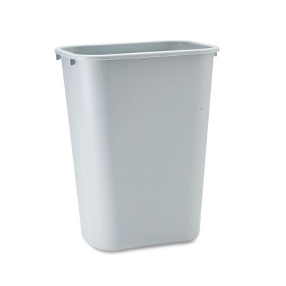Deskside Plastic Wastebasket, Rectangular, 10.25 gal, Gray1