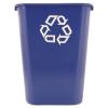 Large Deskside Recycle Container with Symbol, Rectangular, Plastic, 41.25 qt, Blue1