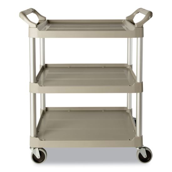 Service Cart, 200-lb Capacity, Three-Shelf, 18.63w x 33.63d x 37.75h, Off-White1