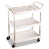 Service Cart, 200-lb Capacity, Three-Shelf, 18.63w x 33.63d x 37.75h, Off-White2