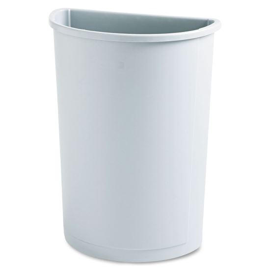 Untouchable Waste Container, Half-Round, Plastic, 21 gal, Gray1