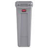 Slim Jim Receptacle with Venting Channels, Rectangular, Plastic, 23 gal, Gray2