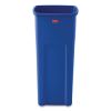 Recycled Untouchable Square Recycling Container, Plastic, 23 gal, Blue1