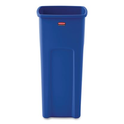 Recycled Untouchable Square Recycling Container, Plastic, 23 gal, Blue1