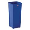 Recycled Untouchable Square Recycling Container, Plastic, 23 gal, Blue2