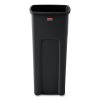 Untouchable Square Waste Receptacle, Plastic, 23 gal, Black1