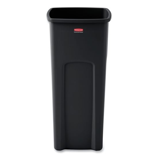 Untouchable Square Waste Receptacle, Plastic, 23 gal, Black1