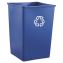 Recycling Container, Square, Plastic, 35 gal, Blue1