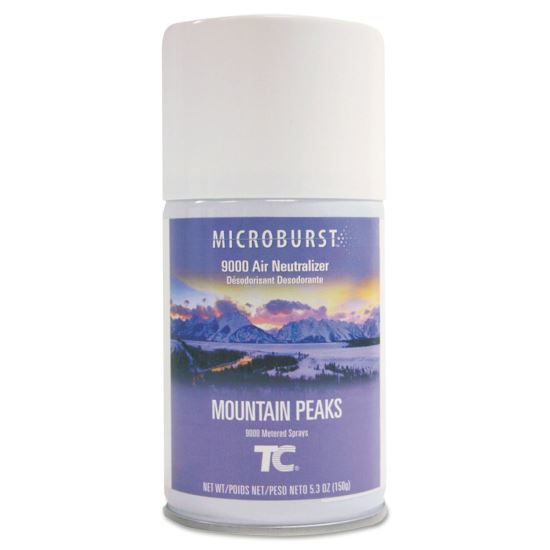 TC Microburst 9000 Air Freshener Refill, Mountain Peaks, 5.3 oz Aerosol Spray, 4/Carton1