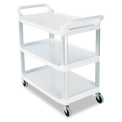 Open Sided Utility Cart, Three-Shelf, 40.63w x 20d x 37.81h, Off-White1