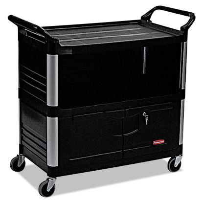 Xtra Equipment Cart, 300-lb Capacity, Three-Shelf, 20.75w x 40.63d x 37.8h, Black1