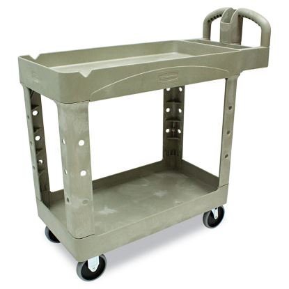 Heavy-Duty Utility Cart, Two-Shelf, 17.13w x 38.5d x 38.88h, Beige1